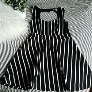 Pin Stripe Heart Cut Out Dress